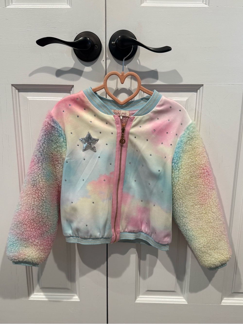 Truly Me Pastel Ombre Jacket with Pink Trim and Gold Zipper